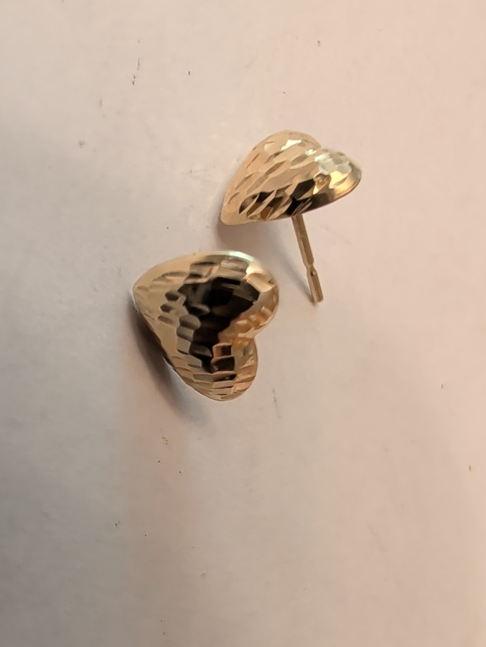 14k Gold Heart Stud Earrings - Elegant Womens Jewelry